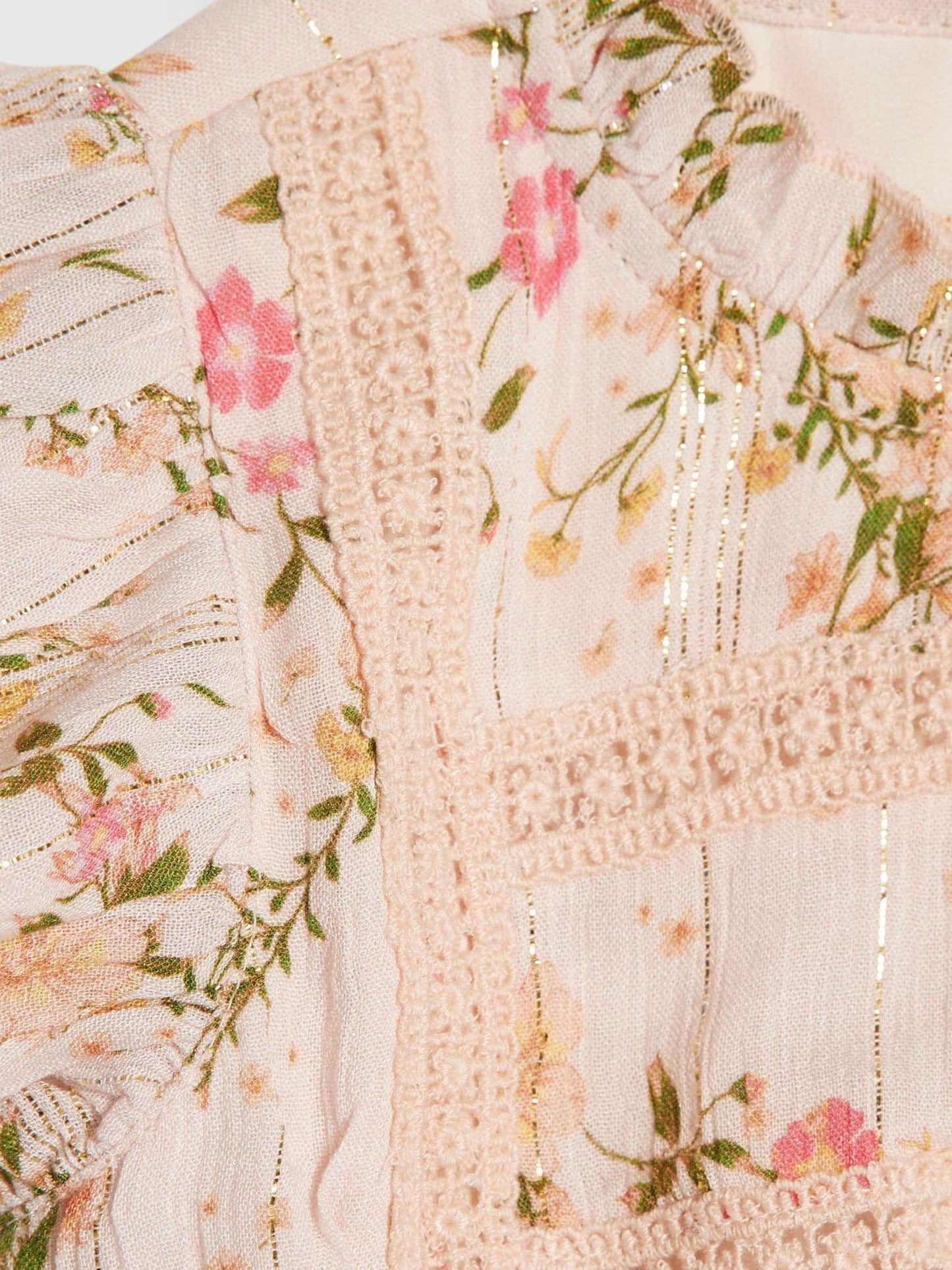 River Island Pink Floral Chiffon Charm Dress image 3