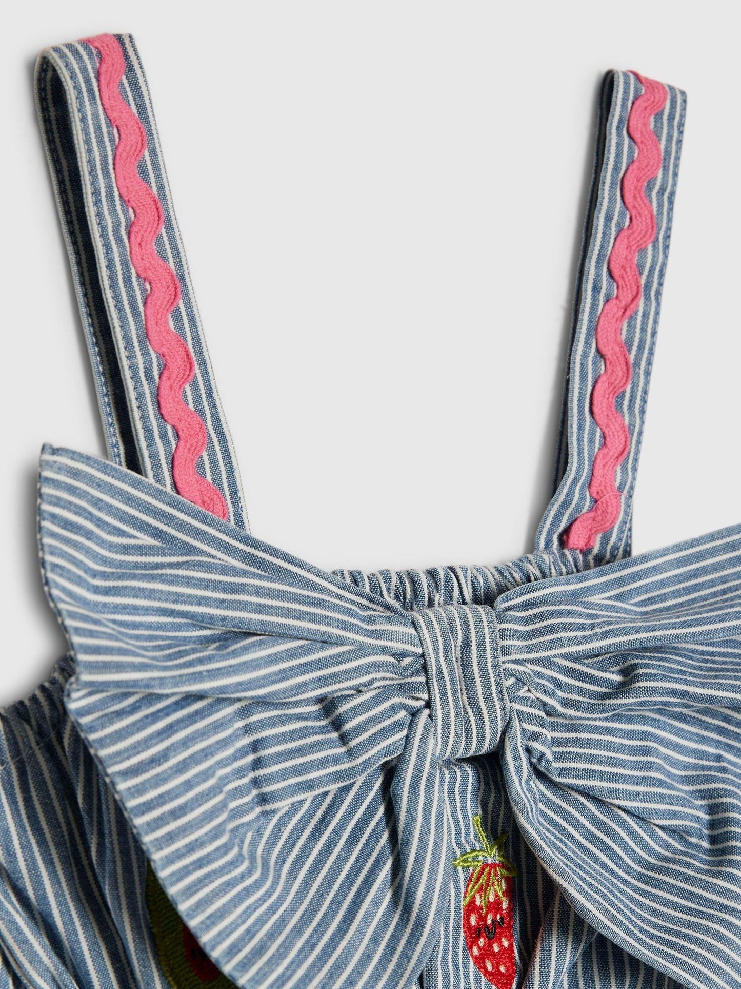 River Island Blue Abbie Rosie Stripe Bow Frill Dress image 4