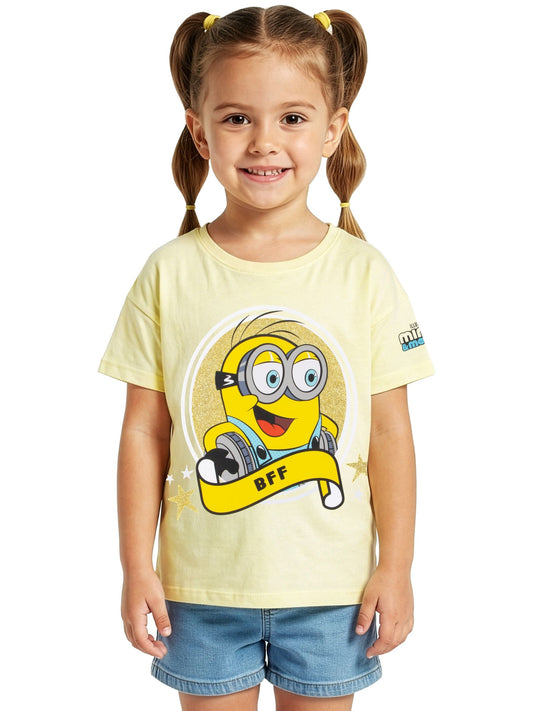 Dsiney Kidz - Character Yellow Minions T-Shirt Glitter BFF image 2
