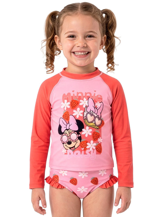 Dsiney Kidz - Character Pink Disney Minnie Mouse Long Sleeve Swimming Costume image 2