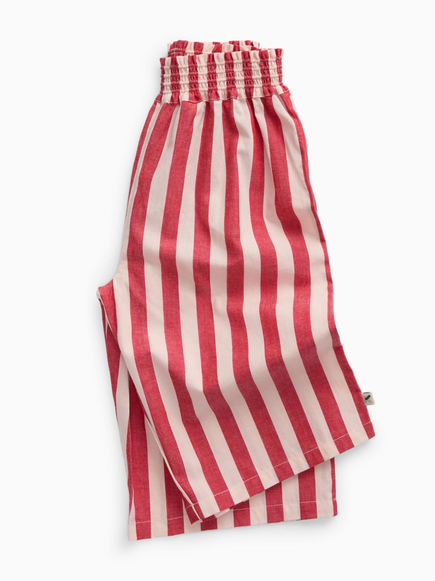 KIDLY by MORI Red Stripe Cropped Soft Cotton Poplin Trousers image 6