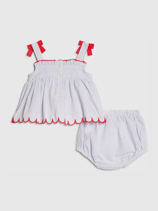 Dsiney Kidz - River Island Blue Stripe Fruit Bloomer Top & Short Set image 2