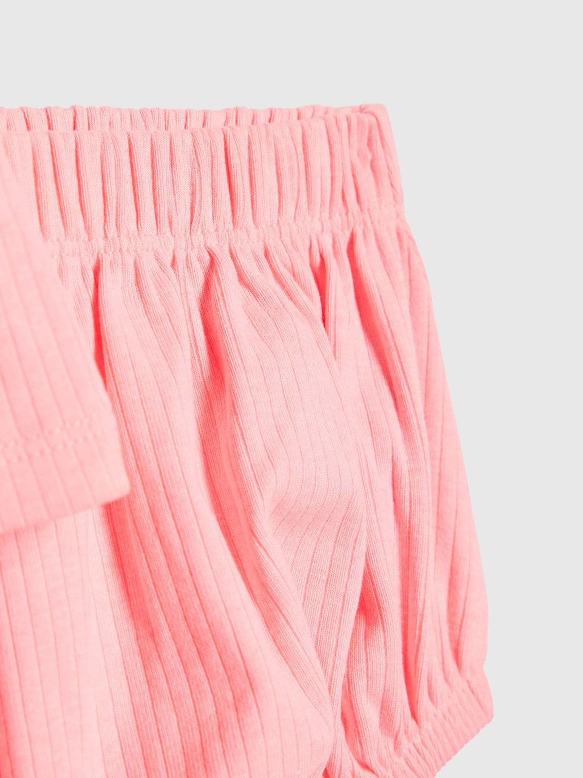 Dsiney Kidz - River Island Pink Bow Peplum Rib Top and Shorts Set image 5