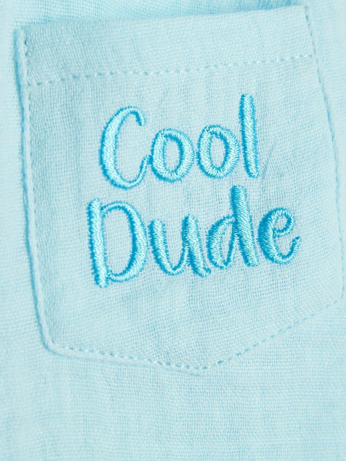 River Island Blue Cool Dude Cheesecloth Shirt & Short Set image 5