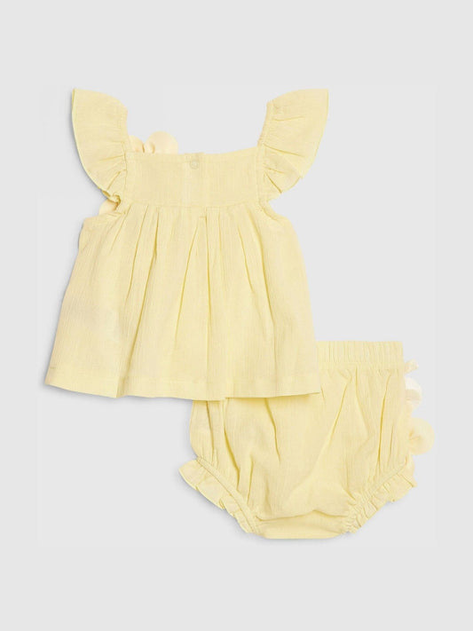 Dsiney Kidz - River Island Yellow Flower Smock Top & Shorts Set image 2