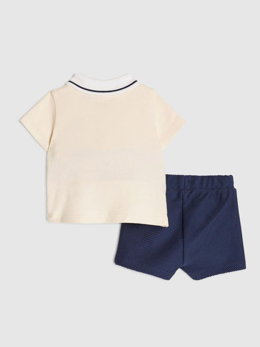 River Island Blue Tiny Champ Rugby Polo & Short Set image 2