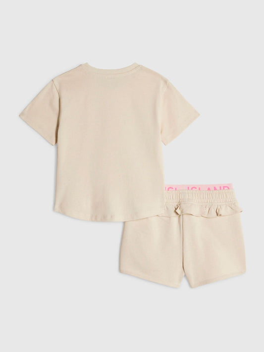 Dsiney Kidz - River Island Cream T-Shirt & Runner Shorts Set image 2