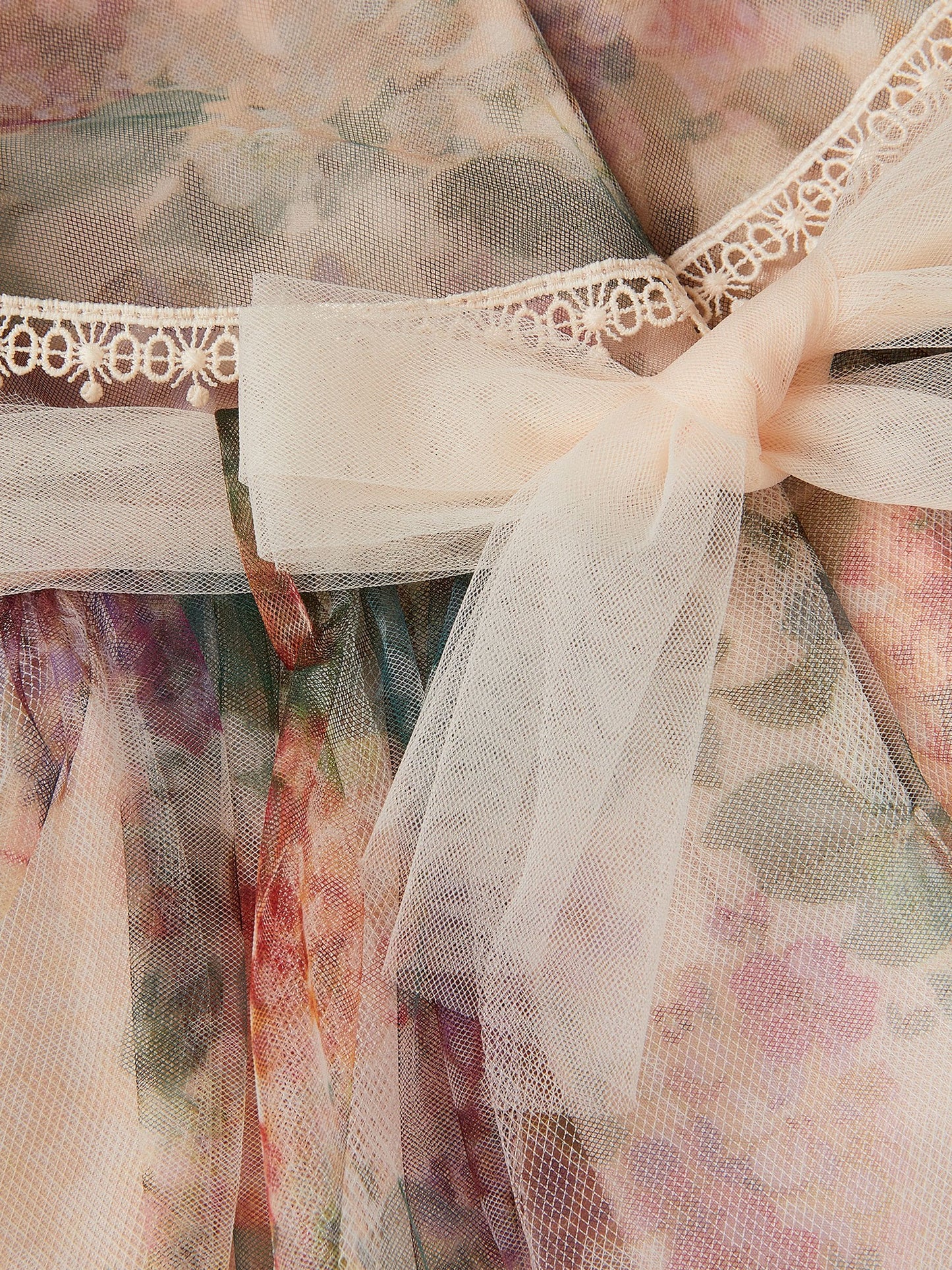 Monsoon Pink Baby Vintage Flower Tulle Party Dress image 3