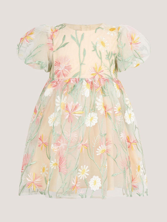 Dsiney Kidz - Monsoon White Baby Celina Daisy Embroidered Party Dress image 2