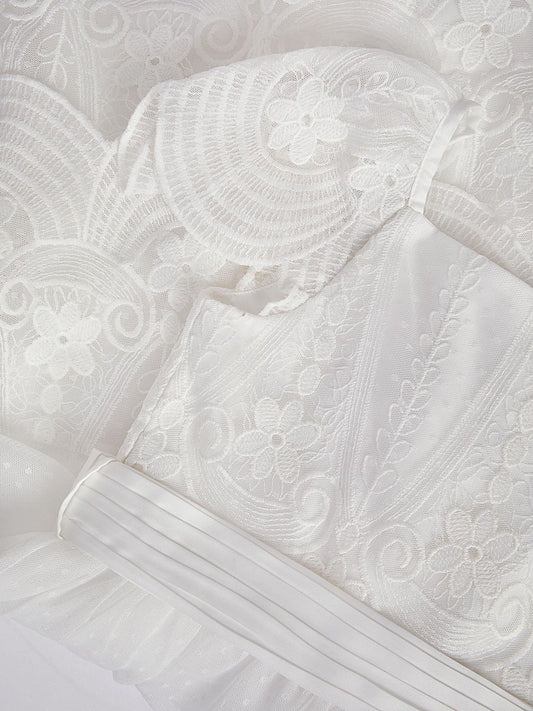 Dsiney Kidz - Monsoon Cream Isabel Lace Scallop Tiered Party Dress image 2
