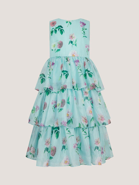 Dsiney Kidz - Monsoon Blue Calla Floral Organza Tiered Party Dress image 2