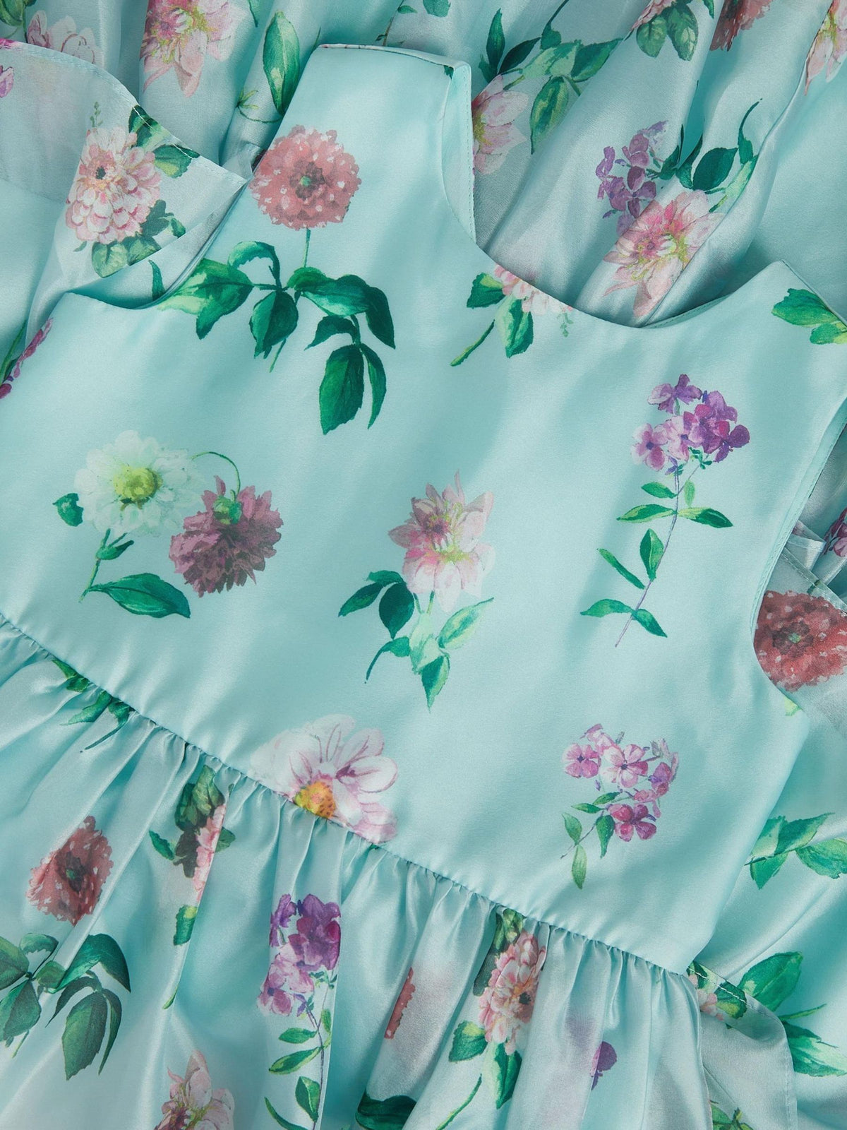 Dsiney Kidz - Monsoon Blue Calla Floral Organza Tiered Party Dress image 3