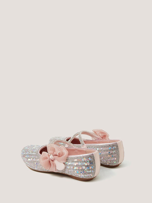 Monsoon Pink Embellished Bow Strap Ballet Flats image 2