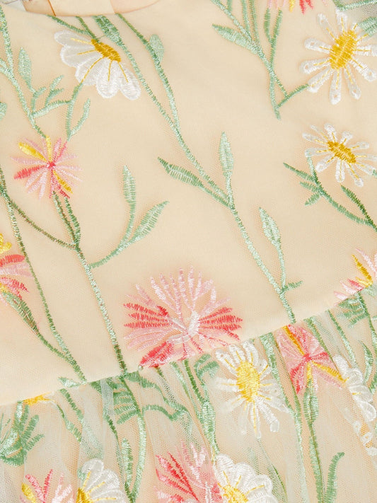 Monsoon Cream Celina Daisy Embroidered Party Dress image 2