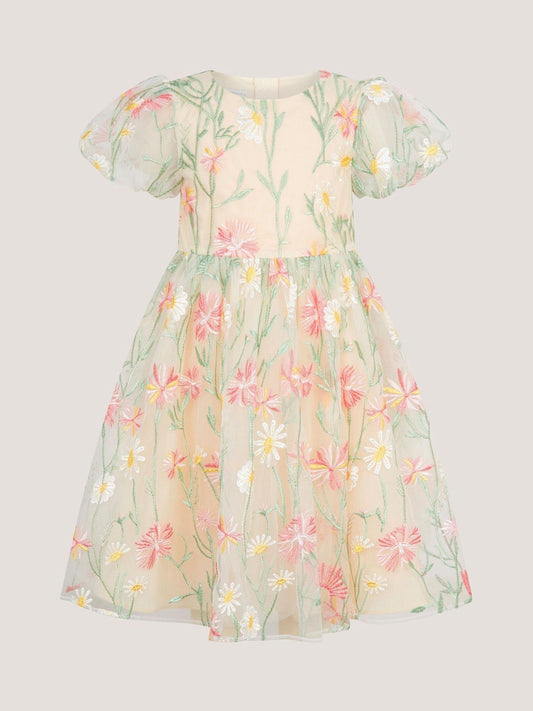 Dsiney Kidz - Monsoon Cream Celina Daisy Embroidered Party Dress image 2