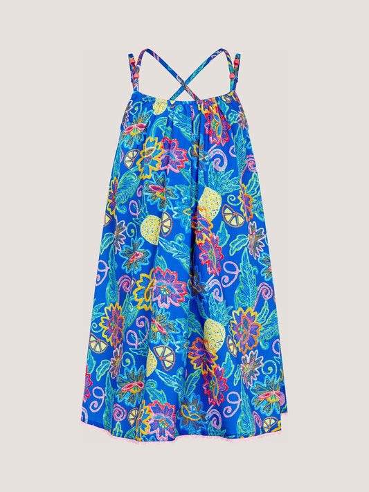 Dsiney Kidz - Monsoon Blue Tropical Floral Crossover Dress image 2
