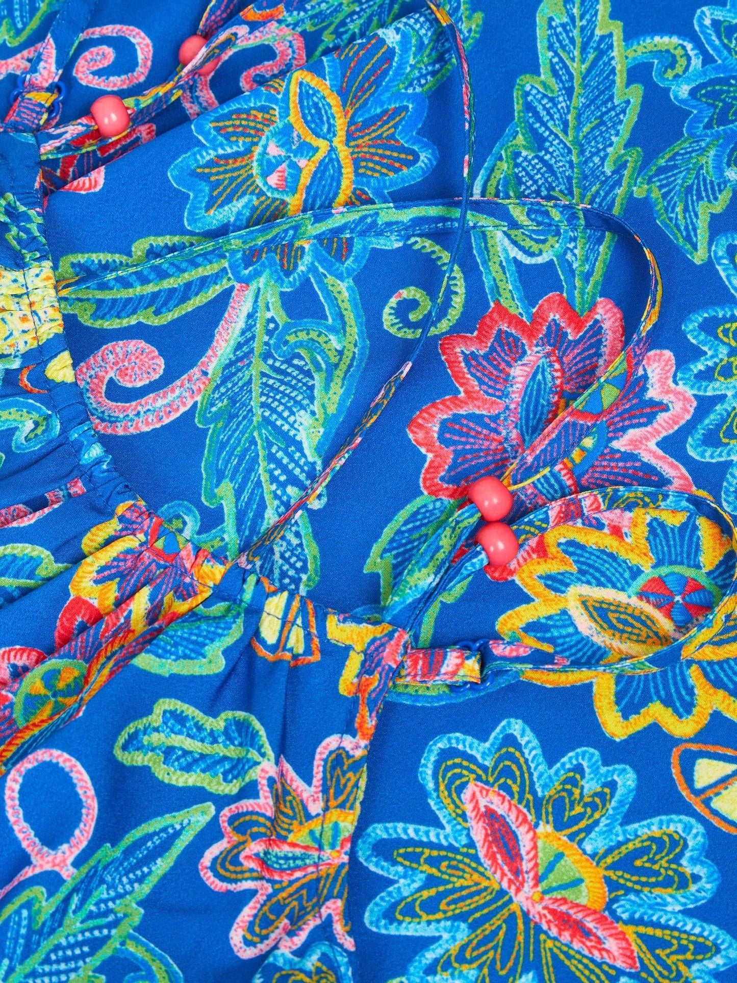 Dsiney Kidz - Monsoon Blue Tropical Floral Crossover Dress image 3