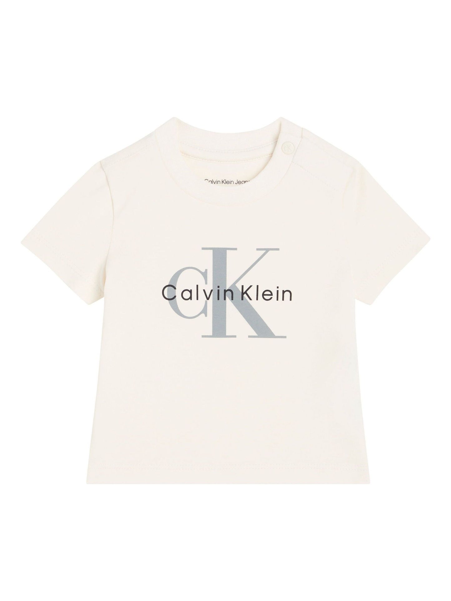 Calvin Klein Jeans Cream Newborn Signature Logo T-Shirt image 1