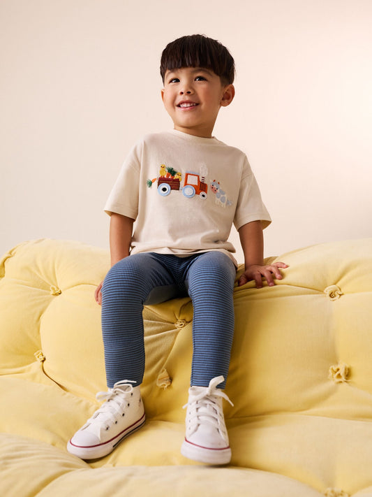 Neutral Farm Animals Short Sleeve T-Shirt and Leggings Set (3mths-7yrs) image 3