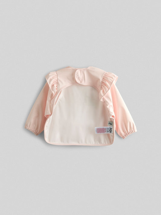 JoJo Maman Bébé Pink Woodland Frill Sleeved Bib image 2