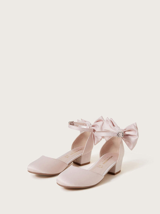 Monsoon Pink Sara Satin Bow Two-Part Heels image 2