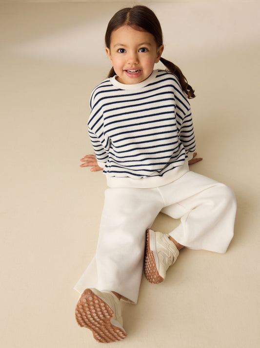 Dsiney Kidz - Ecru/Navy Stripe Long Sleeve Top and Wide Leg Joggers Set (3mths-7yrs) image 2