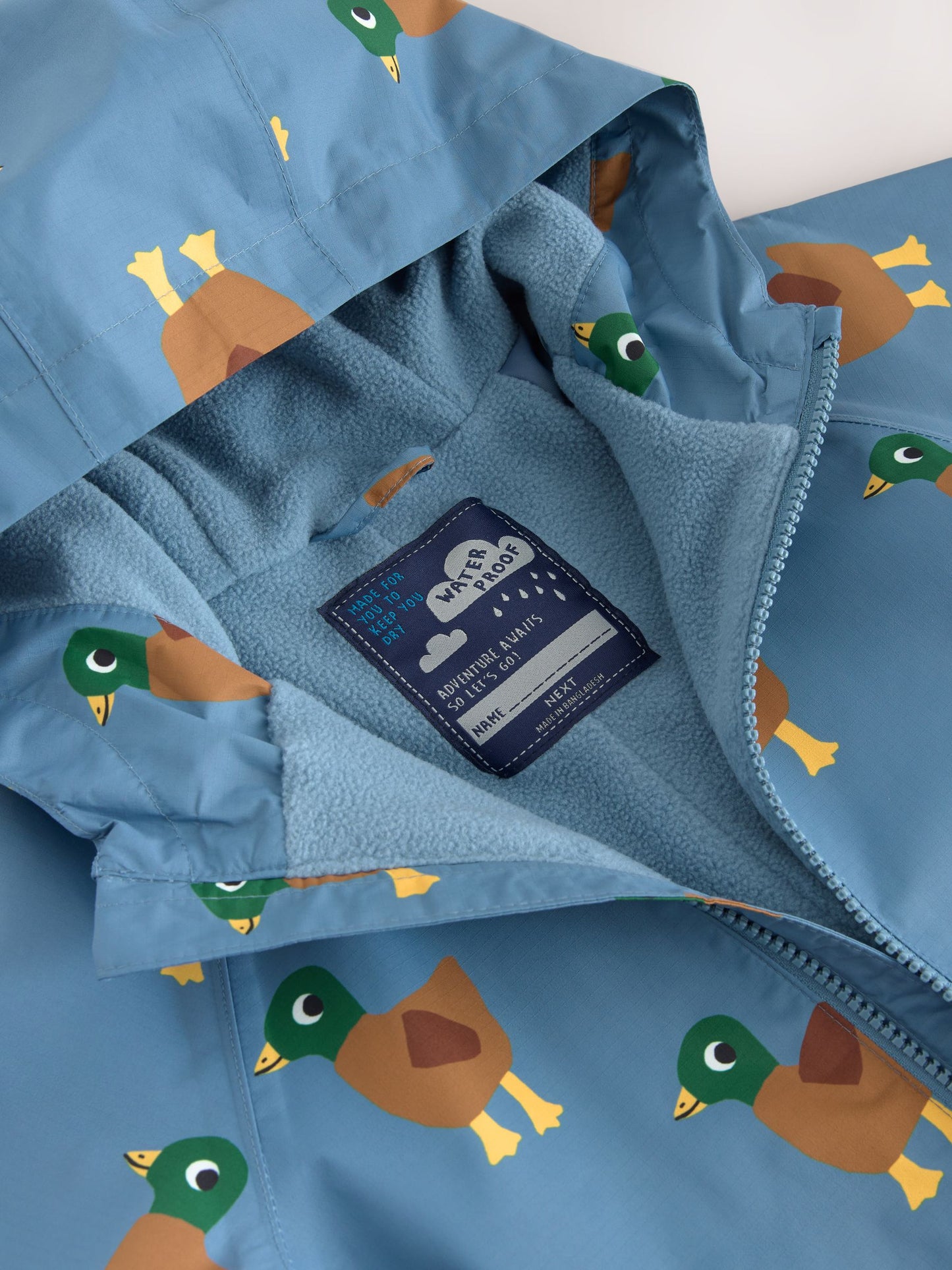Dsiney Kidz - Blue Duck Print Waterproof Fleece Lined Puddlesuit (3mths-7yrs) image 9
