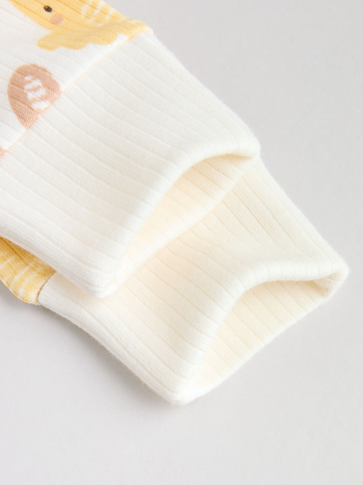 Yellow Spring Character Two Way Zip Baby Sleepsuits 3 Pack (0mths-3yrs)