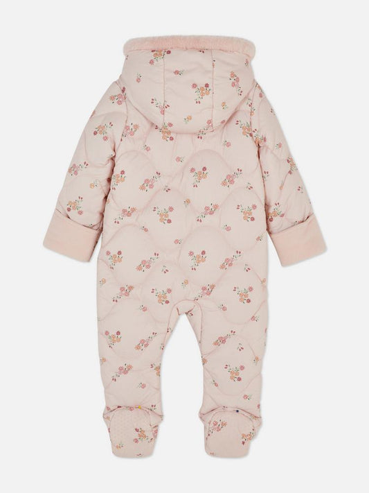 Primark Floral Zip-Up Newborn Pramsuit