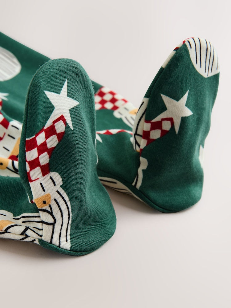 Green Santa Matching Family Christmas Sleepsuit (0mths-3yrs)