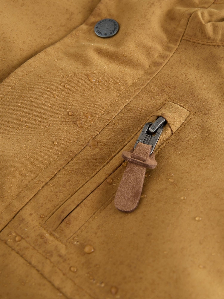 Ochre Yellow Waterproof Borg Lined Parka Coat (3mths-7yrs)