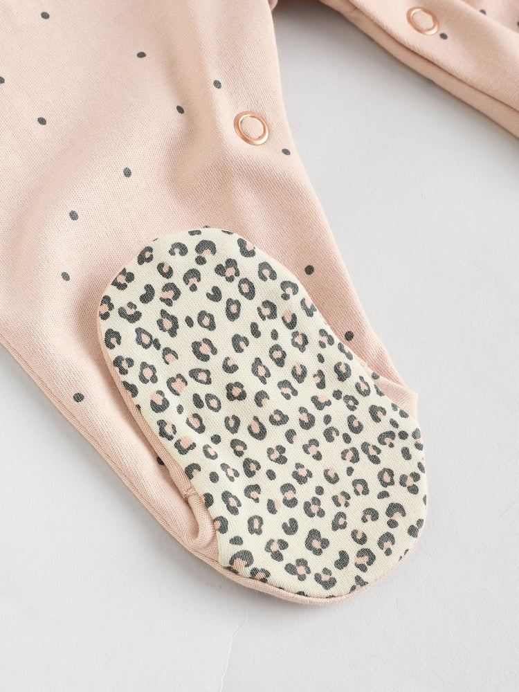 Pink 3 Pack Baby Sleepsuits with Matching Turbans (0mths-2yrs)