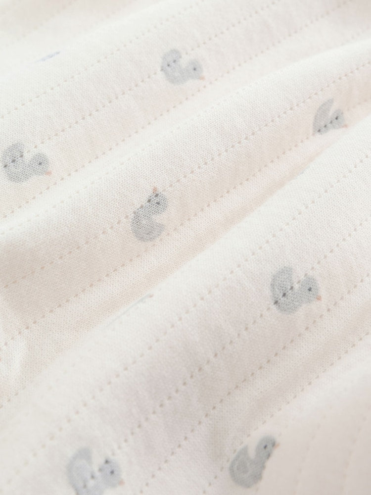 Grey Baby Quilted Sleepsuits 2 Pack