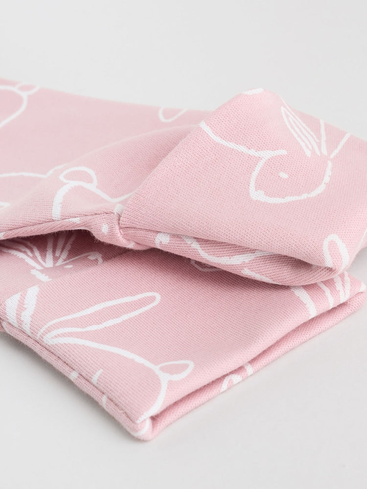 Pink Bunny Two Way Zip Baby Sleepsuits 3 Pack (0mths-2yrs)