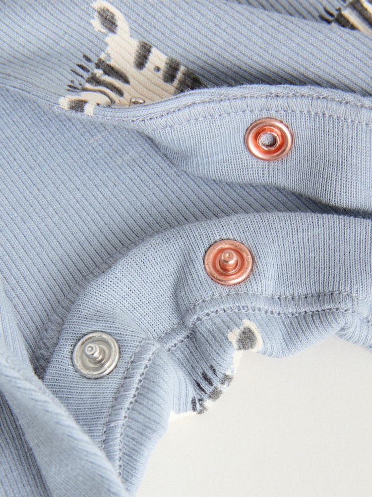 Multi Safari Animal Baby Sleepsuits 4 Pack (0mths-3yrs)