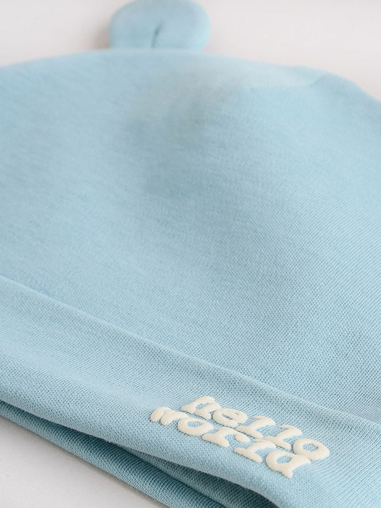 Blue Baby Sleepsuit, Bodysuit, Beanie and Bib Set 4 Piece (0-12mths)