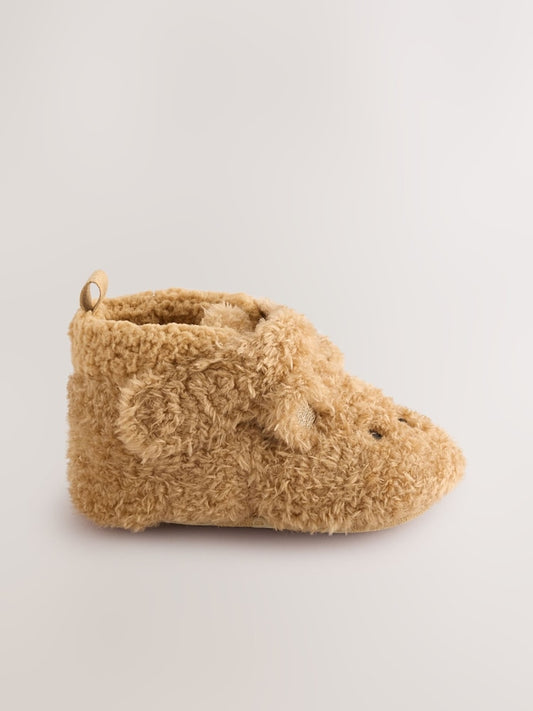 Brown Bear Baby Touch Fastening Slipper Boots (0-2mths)