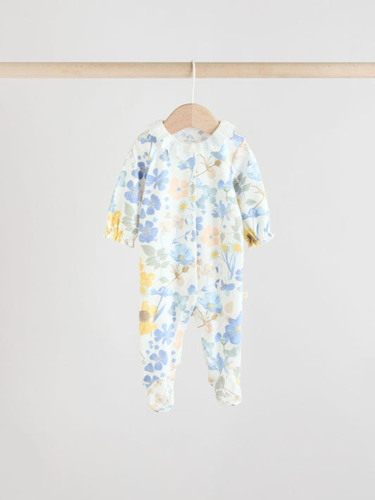 Blue Collar 3 Pack Baby Sleepsuits (0-2yrs)