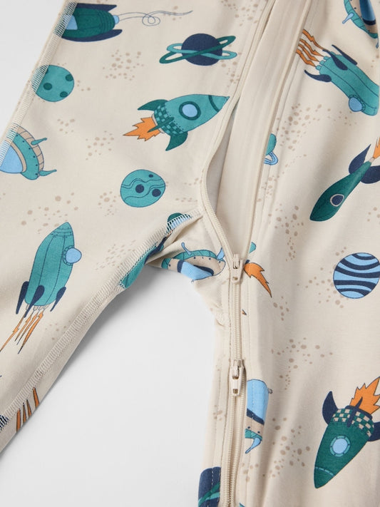 Polarn O. Pyret Natural Printed Sleepsuit