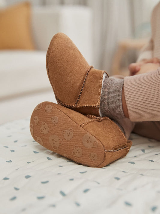 Tan Brown Warm Lined Baby Boots (0-2mths)