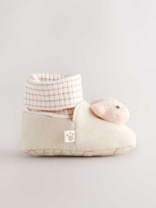 Neutral Bear Baby Sock Top Boots (0-18mths)