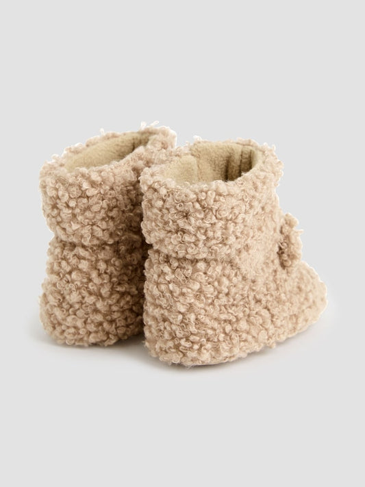 JoJo Maman Bébé Light Brown Borg Booties