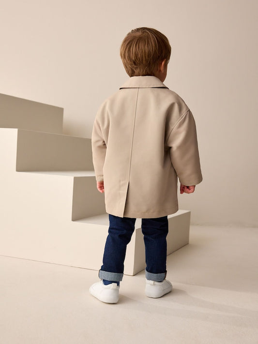 Neutral Shower Resistant Trench Coat (3mths-7yrs)