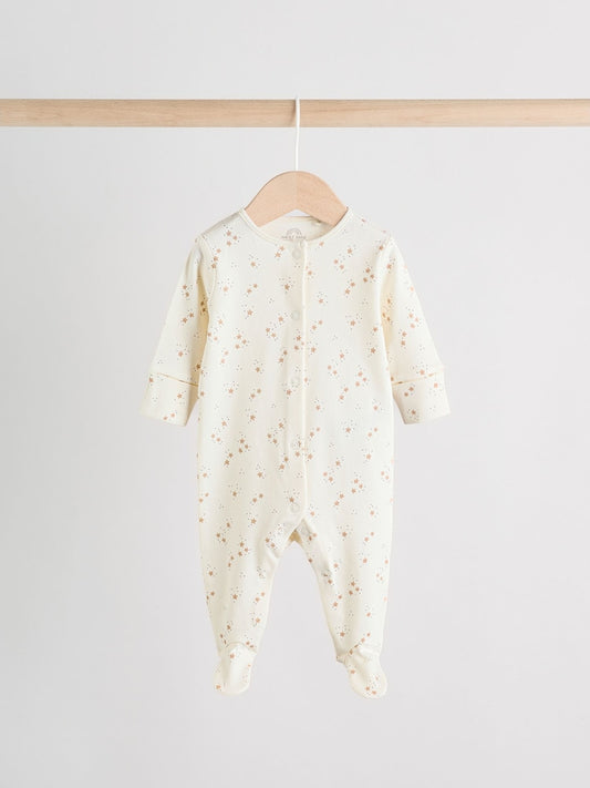 Neutral Baby Sleepsuit, Bodysuit, Beanie and Bib Set 4 Piece (0-9mths)