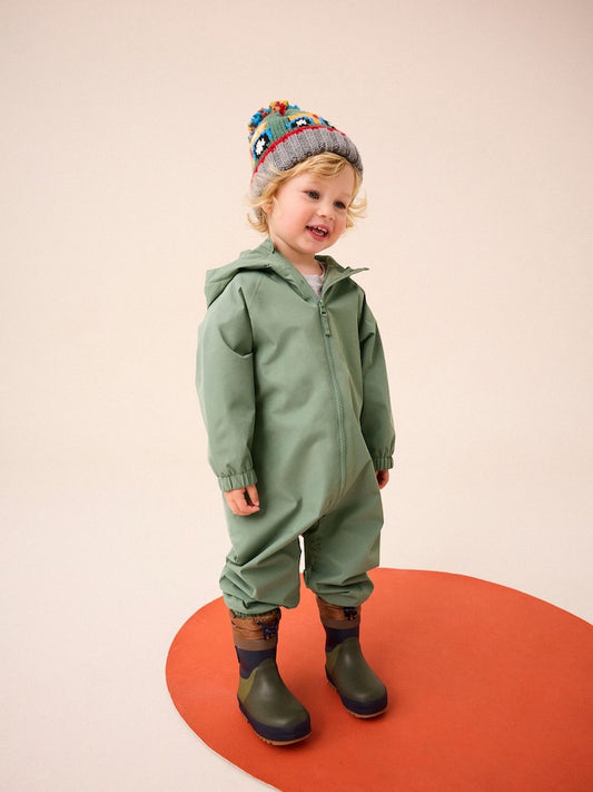 Khaki Green Waterproof Fleece Lined Puddlesuit (3mths-7yrs)