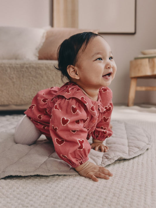 Red/Pink Heart Baby Bloomer Rompers Set 2 Piece with Tights