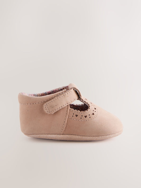 Tan Leather Baby T-Bar Shoes (0-24mths)