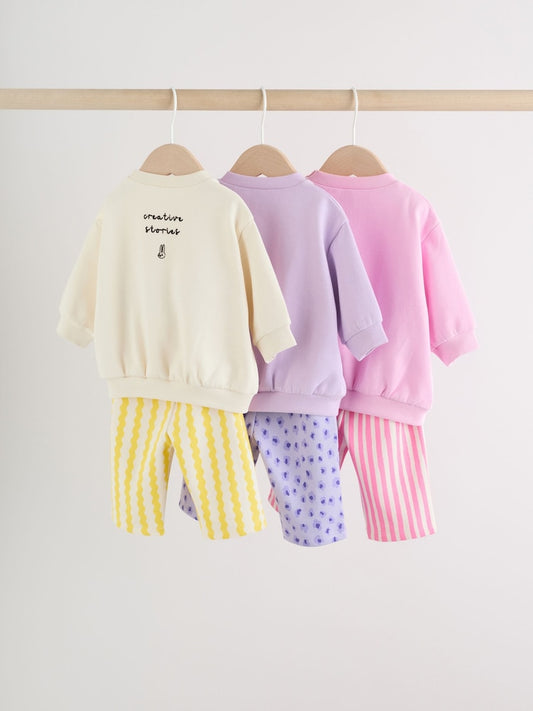 Multi Baby Sweatshirts & Joggers 6 Piece Set (0mths-3yrs)