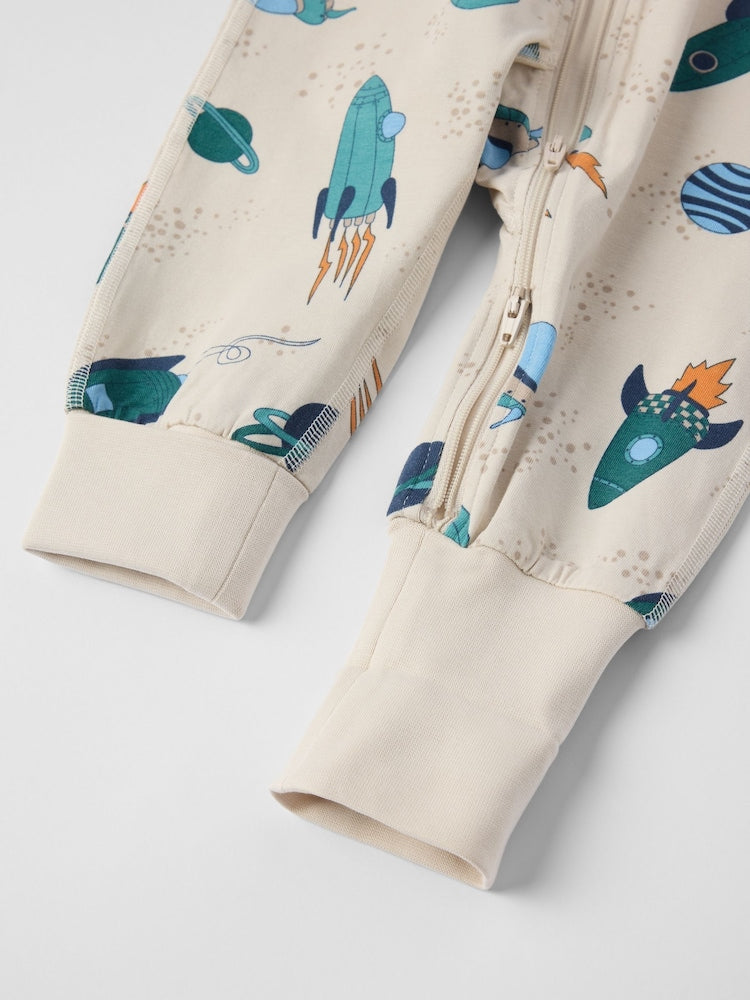 Polarn O. Pyret Natural Printed Sleepsuit