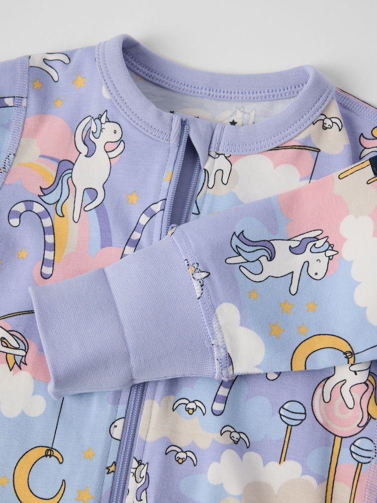 Polarn O. Pyret Purple Printed Sleepsuit